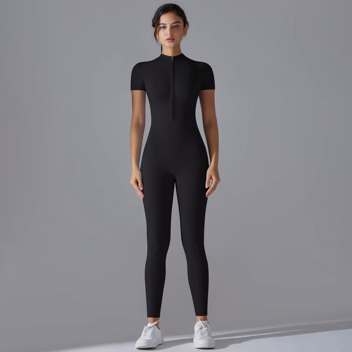 Zippered Full-Length Yoga Suit for Comfort & Curve-Defining Fit - NEOFORMA APPAREL