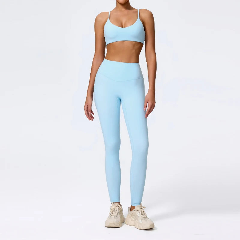 Seamless Sculpt Support Set – Double-Strap Bra + High-Waist Short | High waist Legging - NEOFORMA APPAREL