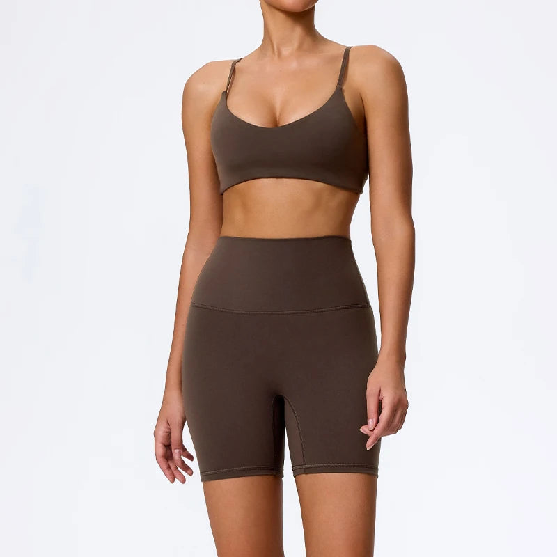 Seamless Sculpt Support Set – Double-Strap Bra + High-Waist Short | High waist Legging - NEOFORMA APPAREL