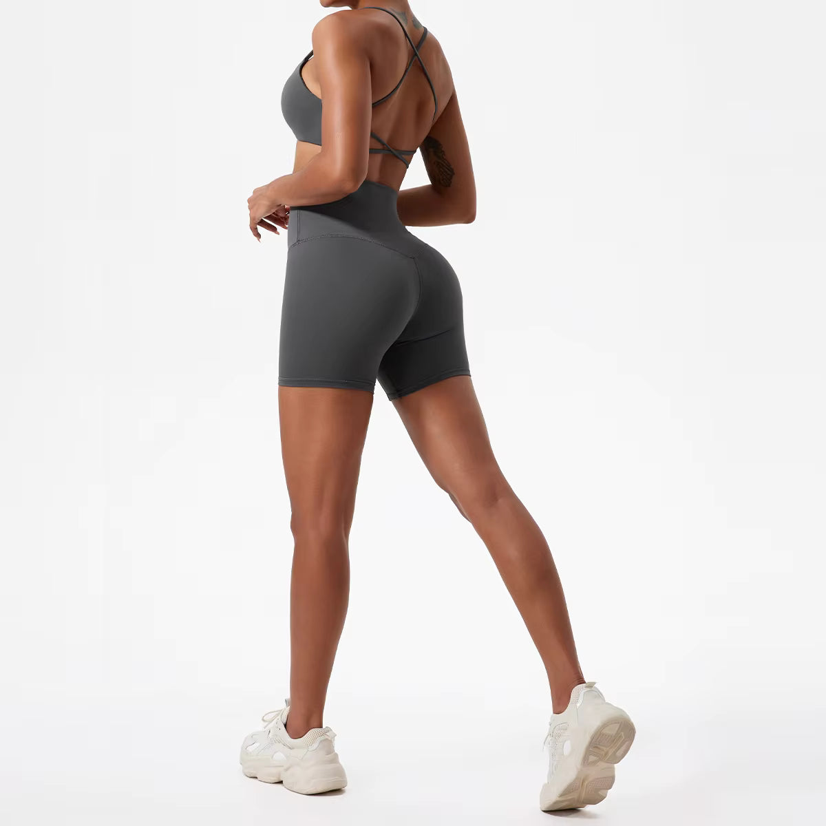 Doble Crossover Back Seamless Set – Bra + High-Waist Short - NEOFORMA APPAREL