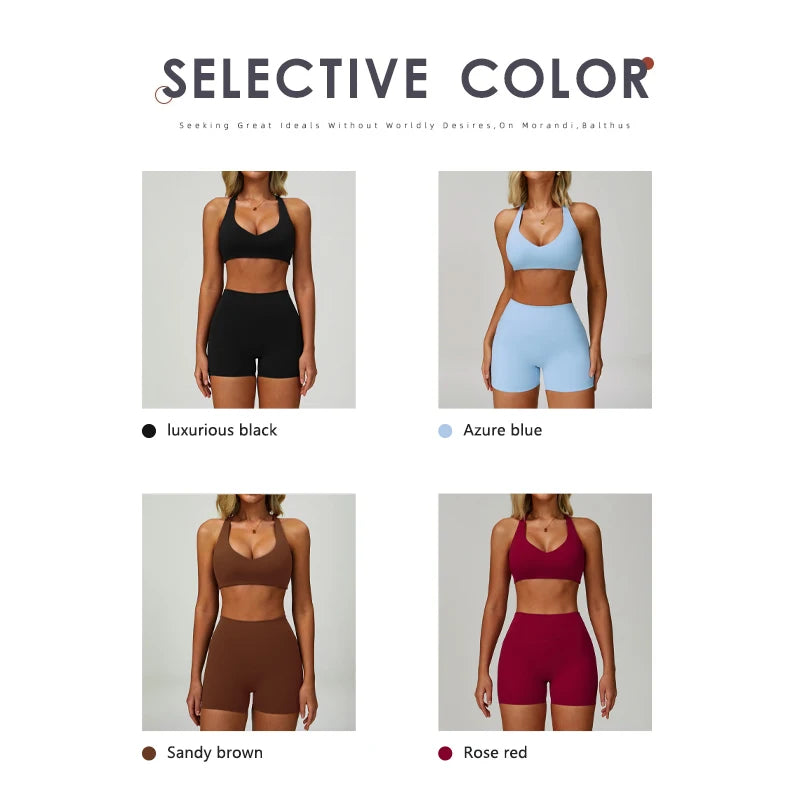 Hearuisavy 2Pcs Sport Bra Women Set Casual Outdoor Running Push up Yoga Clothing Fitness Quick Drying Breathable Crop Top Female - NEOFORMA APPAREL