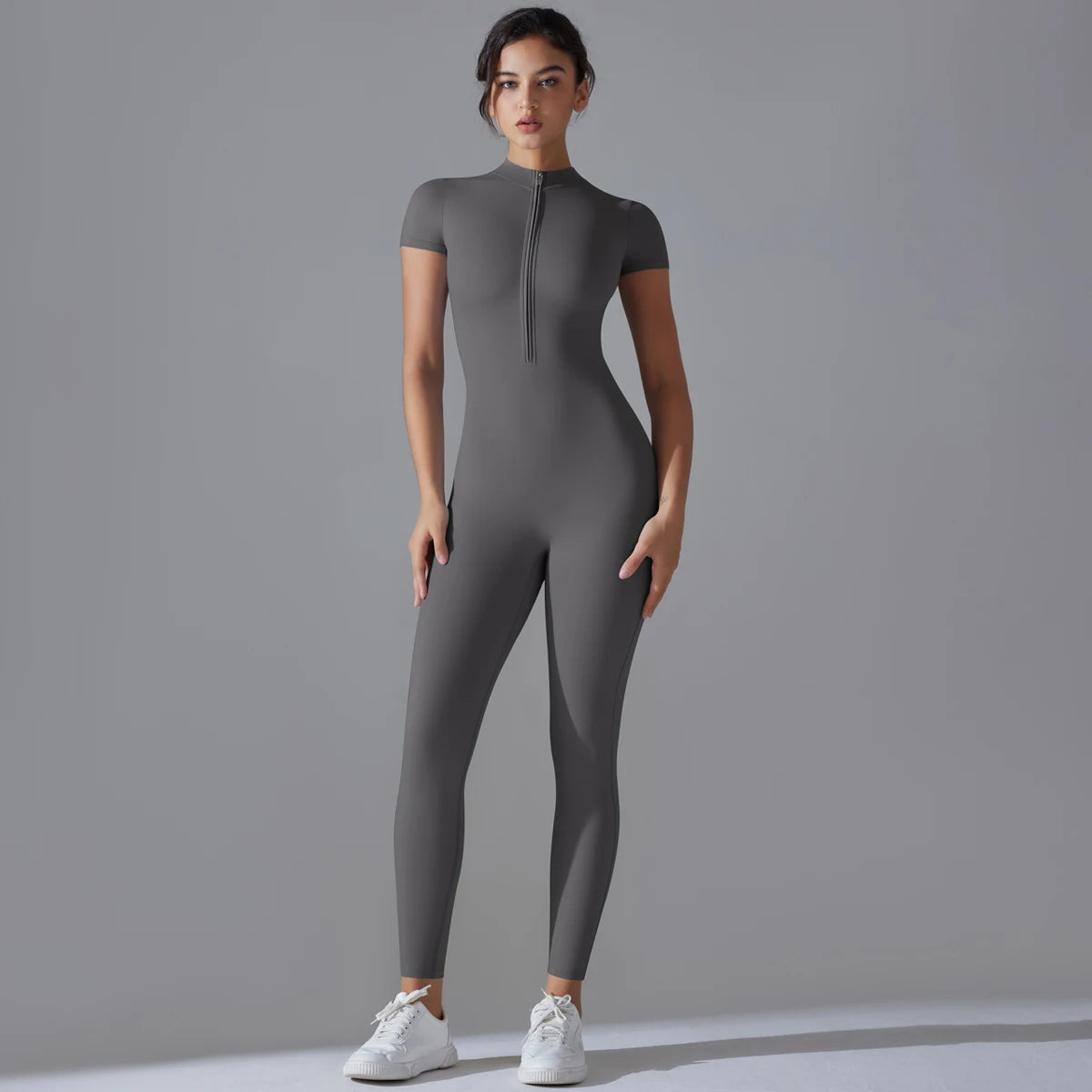 Zippered Full-Length Yoga Suit for Comfort & Curve-Defining Fit - NEOFORMA APPAREL