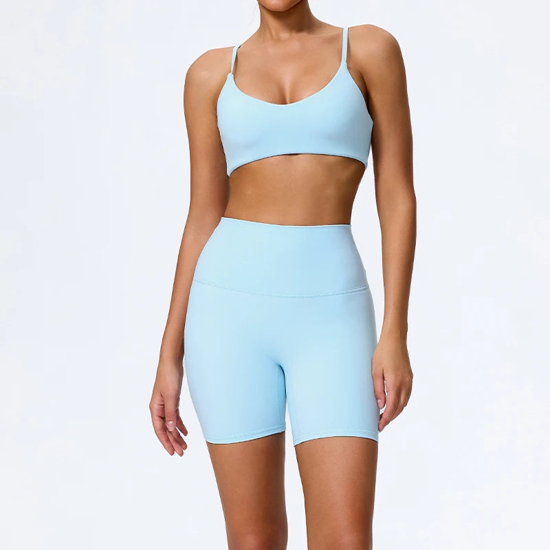 Seamless Sculpt Support Set – Double-Strap Bra + High-Waist Short | High waist Legging - NEOFORMA APPAREL