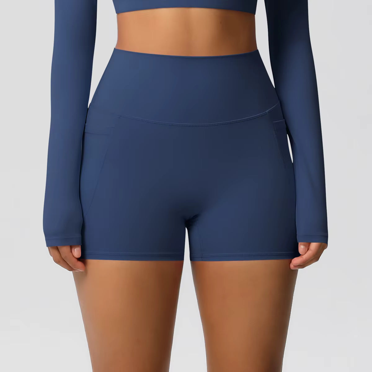Essential Second-Skin High-Waist Shorts with Pockets - NEOFORMA APPAREL