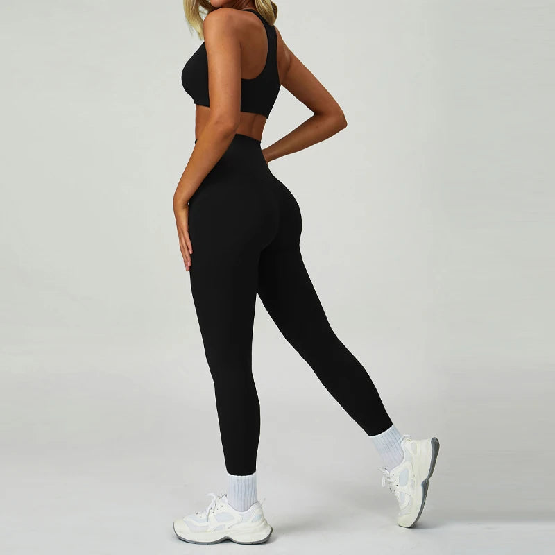 Hearuisavy 2Pcs Sport Bra Women Set Casual Outdoor Running Push up Yoga Clothing Fitness Quick Drying Breathable Crop Top Female - NEOFORMA APPAREL